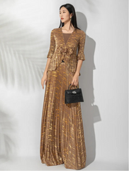 Luxe Pleated Ruffle Dress