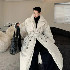 Men's Extra Long Padded Down Trench Coat