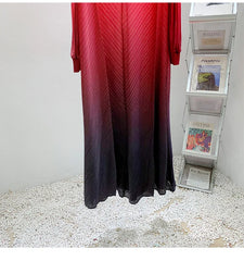 Women's Ombre Oversized Pleated Long Dress