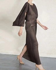 Couture Plisse Shawl Dress Set