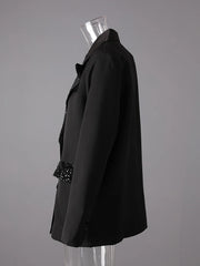 Velvet Sequin Boyfriend Blazer