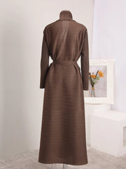 Truly Pleated Stretchy Long Coat