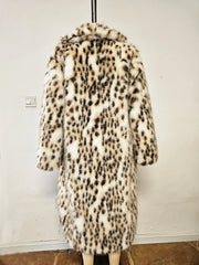 Women's Warm Luxury Leopard Faux Fur Coat