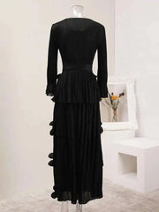 Luxury Pleats Tiered Dress