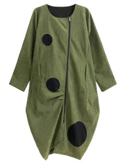 HEYFANCYSTYLE Army Green Dot Oversized Jacket