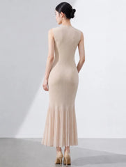 Pleated Crepe De Chine Dress