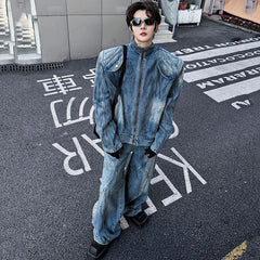 Men's 2 Piece Iconic Retro Streetwear Denim Set