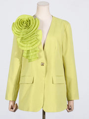 Luxury 3D Flower Blazer