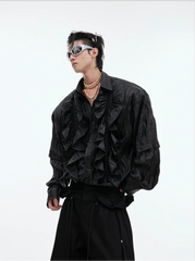 Men's Ruffle Pleated Shirt Luxe Streetwear