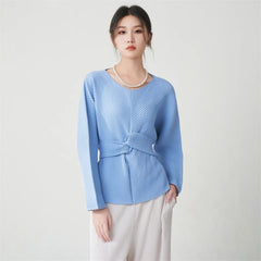 Truly Pleated Tie Back Blouse