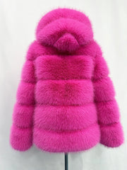 Women's Cozy Luxury Faux Fur Hooded Jacket