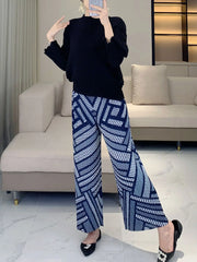 Luxury Pleats Geometric Pants