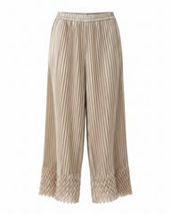 Geometric Pleated Wide Leg Pants