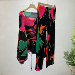 Plissé Trousers & Batwing Top Set