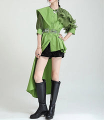 Avant-Garde Ruffle Sleeve Blouse