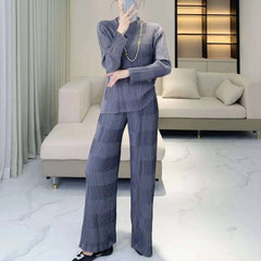 Luxury Pleated Ribbed 2-Piece