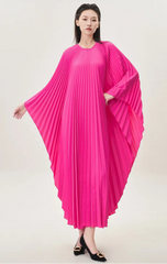 Luxury Plissé Cape Dress