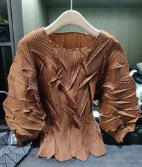Sculptural Pleated Crinkle Top