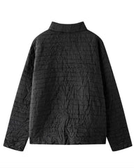 Crinkled Plissé Button Jacket
