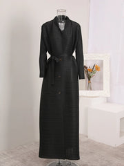 Truly Pleated Stretchy Long Coat
