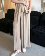 Fluid Pleat Wide-Leg Pants