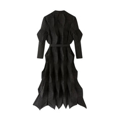 Geometric Pleated Trench Coat
