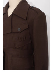 Men's Rich Brown Designer Wool Trench Coat