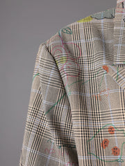 Oversized Modern Plaid Art Blazer
