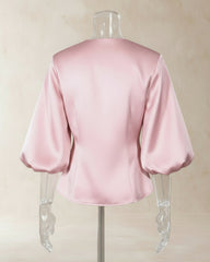 Luxury Satin Peplum Blouse