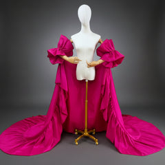 Off-The-Shoulder Taffeta Cape