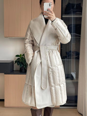 Warm Women's Wool Blend Wrap Coat