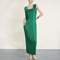 Plisse Stretch Sleeveless Dress Set