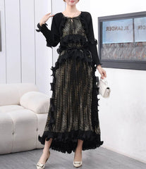 Luxury Plisse Ruffled Tiered Dress