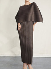 Couture Plisse Shawl Dress Set