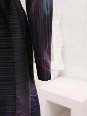 Truly Pleated Swirl Long Coat