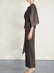 Couture Plisse Shawl Dress Set