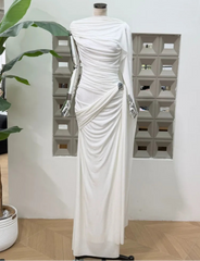 Luxury One-Shoulder Ruched Dress
