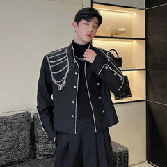 Men's Black Streetwear Couture Elegant Blazer