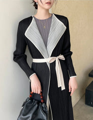 Luxury Pleated Longline Coat