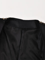 Pearl Embellished Vintage Blazer Coat - Retro Elegance