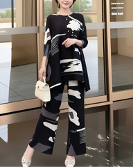 Luxury Pleated Palazzo Pant Set