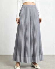 Signature Plissé Wide-Leg Trousers