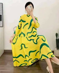 Luxury Plisse Kaftan Dress
