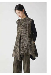 Luxury Formal Metallic Pleats Set