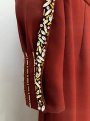 Crystal Embellished Capelet Dress