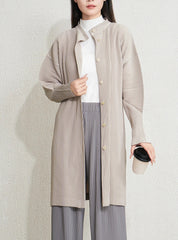 Luxury Pleated Cardigan Coat
