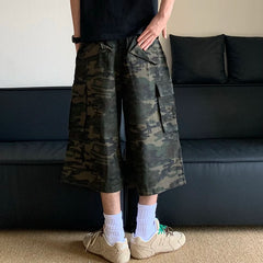 Men's Camo Oversized Wide Leg Cargo Shorts