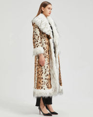 Women's Elegant Faux Mink Fur Extra Long Coat