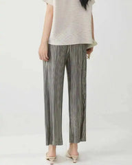 Elegant Plissé Wide-Leg Pants