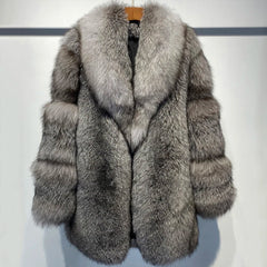 Men's Genuine Fox Fur Coat